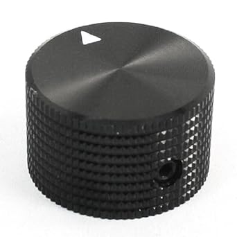 Uxcell a13122500ux1004 25 mmx15 mm 0.25" Black Aluminum Rotary Electronic Control Potentiometer Knob