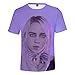 Girl's Billie Eilish Fashion Printed T Shirt, Unisex Cool T-Shirts Top Tees 4-S