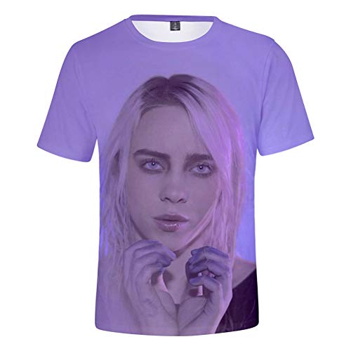 Girl's Billie Eilish Fashion Printed T Shirt, Unisex Cool T-Shirts Top Tees 4-S