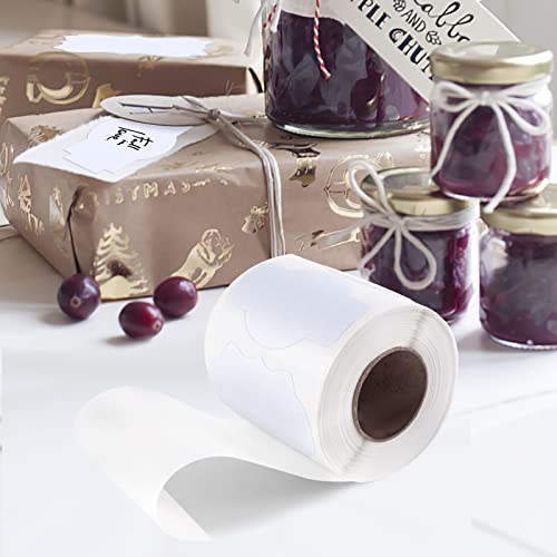 Koogel White Stickers Labels, 510PCS Jar Gift Stickers 2 x 3 Inch Fancy Shape Blank Tags for Food Jar Canning Holiday Gift Essential Oil Bottles