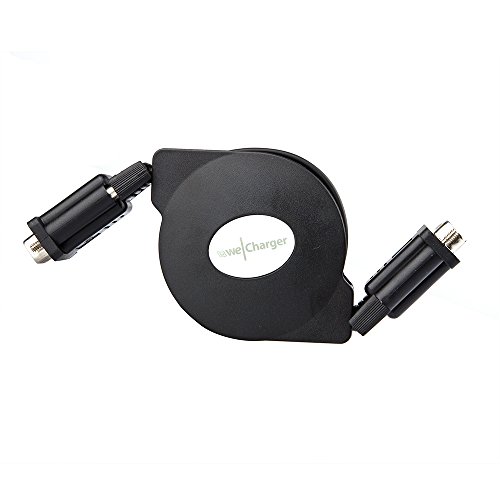 WeCharger Retractable VGA-VGA Standard 15-Pin VGA Male to VGA Male Cable 3 FT