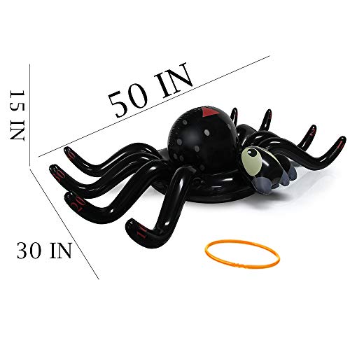 MeiGuiSha Halloween 50 Inch Huge Inflatable Spider Ring Toss Game with 8 Ring Toss...