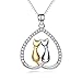 YFN Sterling Silver Cat Lady Gifts for Women Cat Lovers Themed Necklace Gifts for Women 18
