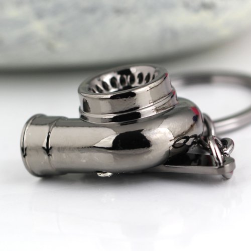 image for Maycom Creative Spinning New Turbo Turbocharger Keychain Key Chain Rin