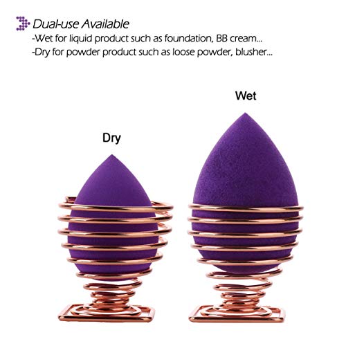 FAMILIFE Makeup Sponge Blender Set 5Pcs with Dry Holder Stand Cosmetic Egg Blending Sponge Set - Thumbnail 4