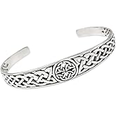 VN Jewelry Women's 925 Sterling Silver Bangle Bracelet - 925 Sterling Silver Bracelet Celtic Bangle for Ladies and Girls
