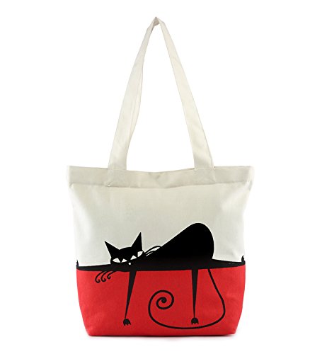 vivinkaa multi cat printed tote bag with zip for women