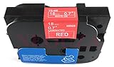 White on Red Label Tape Compatible for Brother TZ 445 TZe 445 18mm P-Touch 8m