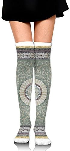 Linjiu Women Arabic Carpet Isolated On White Background Womens Thigh High Socks Over Knee High Socks Leg Warmer Sexy Stockings
