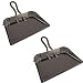 Edward Tools Extra Large Industrial Metal Dust Pan 17&rdquo; - Heavy Duty Powder Coated Steel does not chip or bend - Great for large cleanups - Rubber Grip Loop handle for comfort/hanging (2)