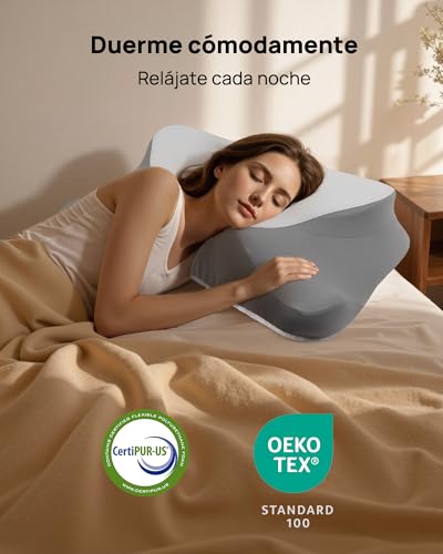 Feagar Cervical and Neck Pillow – Ergonomic Memory Foam Cervical Pillows for Sleeping, Cervical Support and Neck Comfort Pillow for Night Rest