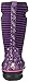 BOGS Classic High Waterproof Insulated Rubber Neoprene Rain Boot, Flower Stripe/Purple/Multi, 11 M US Little Kid