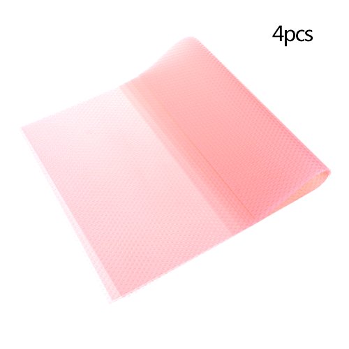 4 Pack Multifunction Refrigerator Pads Refrigerator Ant-Fouling Waterproof Mats Non Slip DIY Cupboard Mat Shoe Mat Table Mat Drawer Mat,Pink,45X30cm/17.7X11.8 inch
