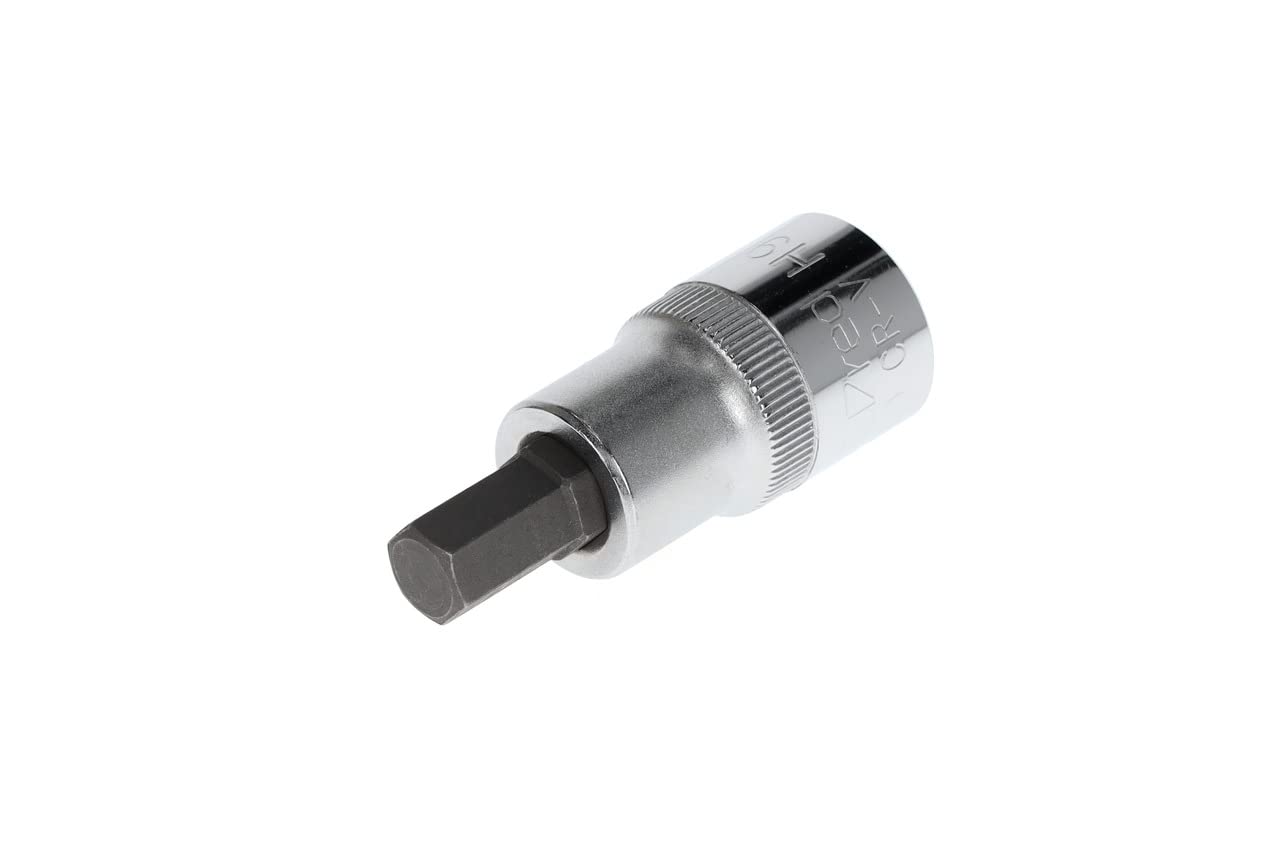 GEDORE red Screwdriver bit socket hex, 9 mm AF, 1/2" 12.5 mm, Screwdriver bit socket, Tool, R62550910, Steel