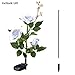 Homeleo Solar Powered Garden Flower Lights Outdoor, Waterproof Artificial Rose Decorative Lights for Christmas Garden Backyard Patio Pathway Front Yard Decoration- White