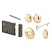 Prime-Line E 2478 Horizontal Trim Lock Set, 3-3/8 In. Backset, Black Housing w/Brass Plated Knobs (1 Set)