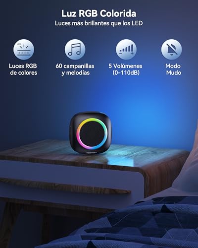 TECKNET Battery Powered Wireless Doorbell, IP66 Waterproof, 400M Range, 5 Volume Levels, 60 Melodies, RGB Removable Battery, External Wireless Doorbell