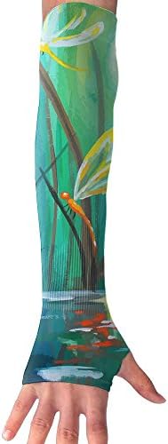 HBSUN FL Unisex Colorful Dancing With Dragonflies Anti-UV Cuff Sunscreen Glove Outdoor Sport Riding Bicycles Half Refers Arm Sleeves
