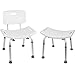 Medical Tool-Free Assembly Spa Bathtub Adjustable Shower Chair Seat Bench with Removable Back