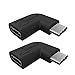Cellularize Right Angle USB C Adapter (2 Pack, Black) Right & Left Angle 90 Degree USB 3.1 Type C Male to Female Extension Adapter (3A/10G) for Nintendo Switch, Laptop, Tablet, Mobile Phone primary