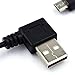 Rerii Coiled Micro USB Cable Spring, Coiled Micro B USB Cable, Left Angled for Micro USB Plug Device, Charging and Data SYNC, for Samsung, HTC, Huawei, Sony and More