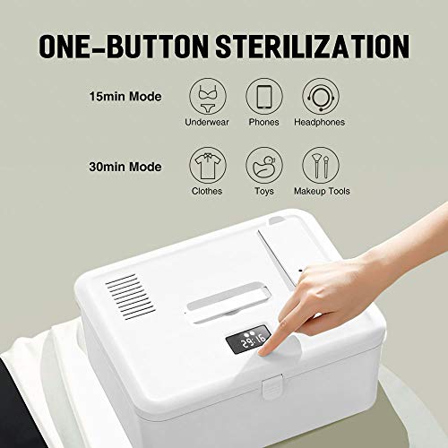 LED UV Cleaner with Screen Display, UVC Light San1tizer Bag for Toys, Baby Bottle, Jewelry, Beauty Tools, Face Mask, Underwear, 99% Cleaned