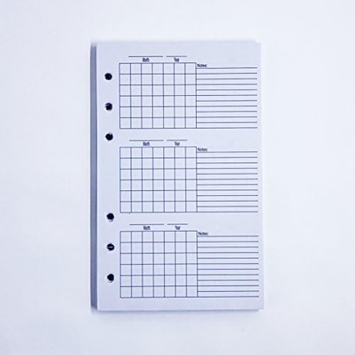 Refillable Three Month Calendar Gland Template - Notebooks, Diaries, Journals - Loose Leaf Binders - For Him or Her