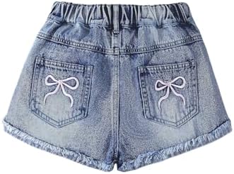 Dreamskull Women High Waist Frayed Hem 3D Daisy Floral Embroidered
