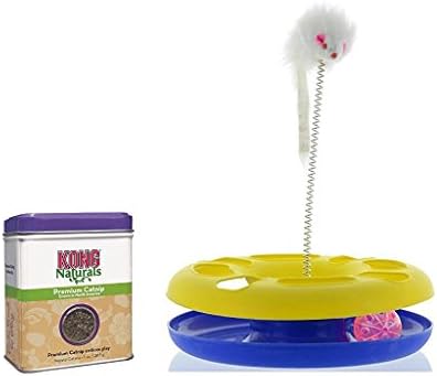 Cats on Crack Interactive toy with track ball and mouse PLUS KONG Naturals Dry Catnip 1 oz- Bundle of 2 items