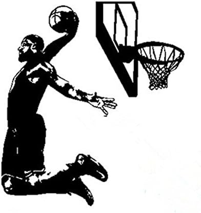 Fangeplus R DIY Removable James Basketball Player Star Athlete Sports Art Mural Vinyl Waterproof Wall Stickers Kids Room Decor Nursery Decal Sticker Wallpaper 23.6''x23.6''