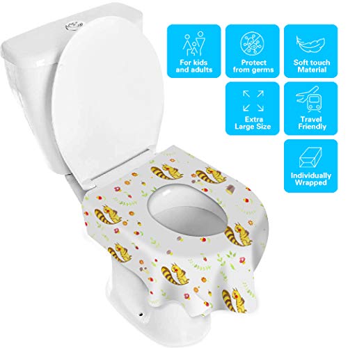 Disposable Toilet Seat Covers, Rquite Large Potty Full Cover, Portable Individually Wrapped No Slip Perfect for Travel, Home Use, Toddler Potty Training, The Pregnant, Kids and Adults(20 Packs)  - Thumbnail 3