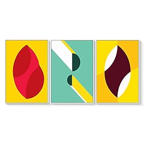 3 Piece Floating Framed Canvas Wall Art for Living Room, Bedroom The Geometry Canvas Prints for Home Decoration Ready to Hang - 16"x24"x3 Panels