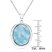 Sterling Silver Oval Natural Larimar Pendant with 18