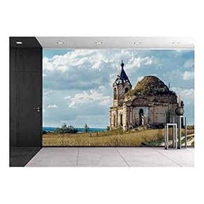 Old Abandoned Church - Removable Wall Mural | Self-Adhesive Large Wallpaper - 66x96 inches