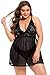 JuicyRose Sexy Open Back Lingerie Plus Size (4XL, Black)