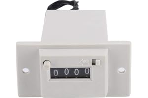 WALFRONT Pulse Counter, CSK4-YKW 4 Digits 0-9999 Industrial Totalizer Mechanical Electromagnetic Pulse Counter For Chemical Textile Machinery(DC 12V)