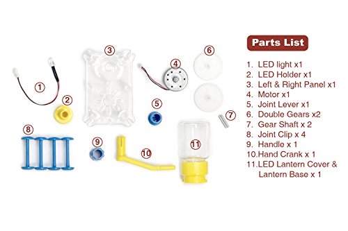 Tenergy Odev Educational STEM Building Toy Hand Cranked Power Generator Light Bulb - Dynamo