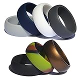 Silicone Wedding Ring for Men by RYNX 7 Pack - Premium Rubber Band Quality Medical Grade