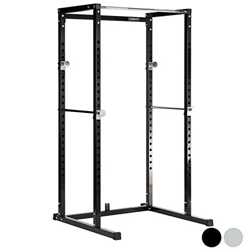 Mirafit Power Rack Weight Lifting Cage & Pull Up Bar - Black or Silver