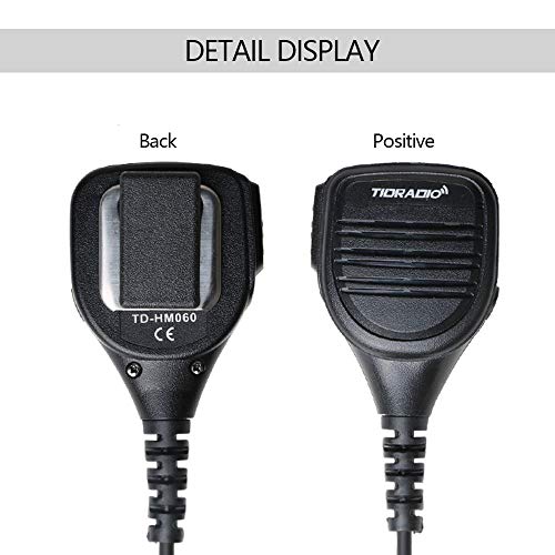 Baofeng Radio Mic PTT Mic Walkie Talkie Speaker Mic 2Pin Compatible for Baofeng Radio BF-F8HP UV-82HP UV-5R UV-5X3 V2+ uv5r Accessories with 3.5mm Mic Earpiece Noise Reduction Shoulder Microphone