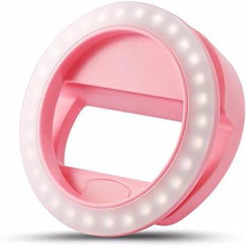 Selfie Light for Phone Selfie Light Ring Flash Light Rechargeable 3-Level Brightness 36 LED Phone light for Cell Phone Camera Pink
