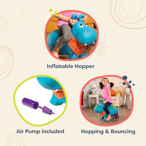 B. toys Bouncy Boing Inflatable Hippo Bouncer Ride On Sit & Bounce