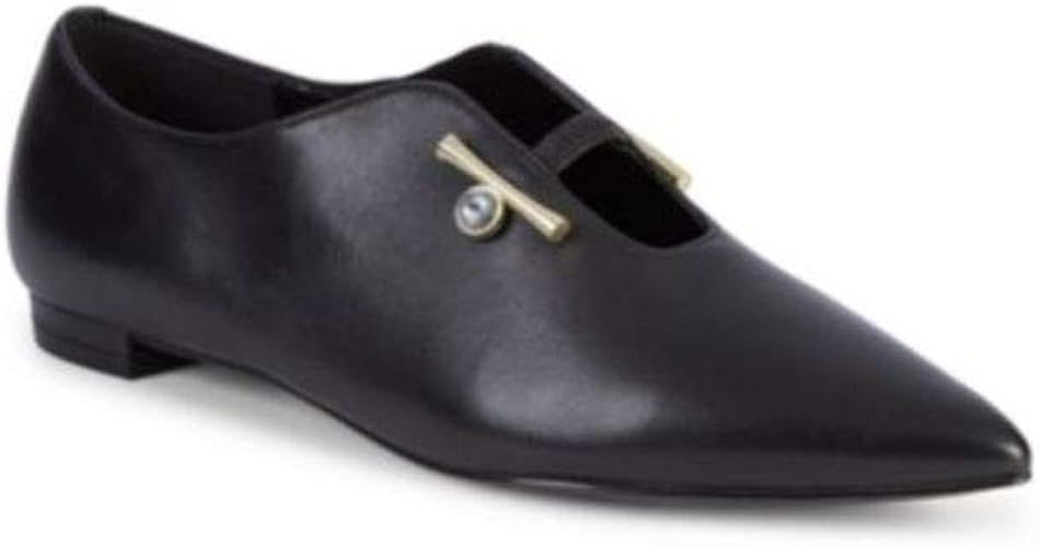 nine west black leather flats