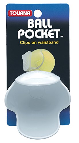 Tourna Pocket Pro Tennis Ball Waist Clip Holder-White