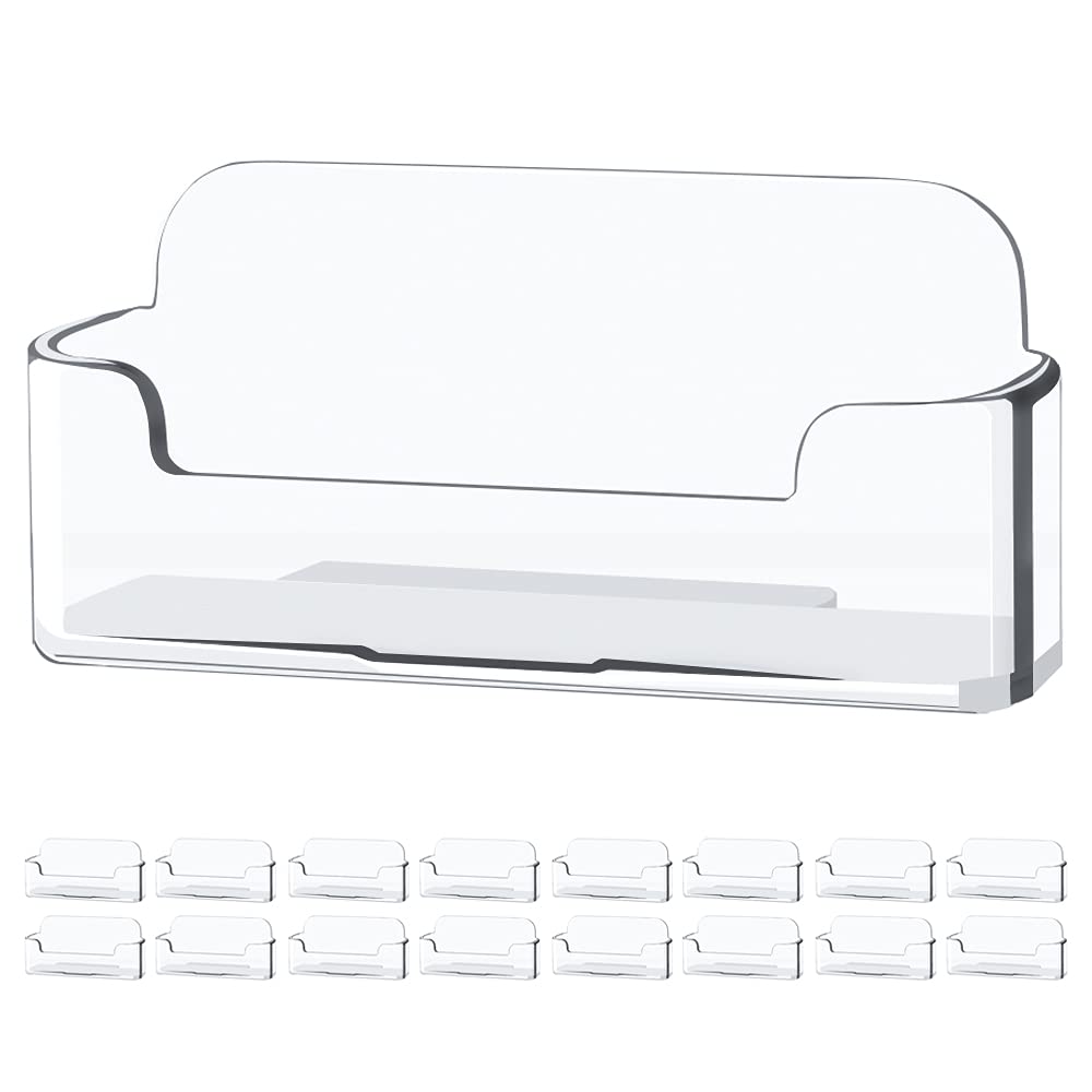 ZIPCCI 16 Pack Desk Business Card Holder Stand - Clear Acrylic, Fits 30-50 Cards