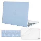 Mosiso Plastic Hard Case with Keyboard Cover with Screen Protector for Macbook 12 Inch with Retina Display A1534 (Newest Version 2017/2016/2015), Airy Blue