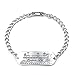 MakeMeThis Locomotive ID Bracelet IDB-05SH - with Sister Hook Clasp - Stainless Steel - Personalized Engraving - Customized Bracelet Length - Child, Youth or Adult