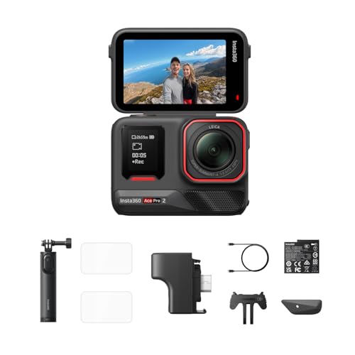 Insta360 Ace Pro 2 Starter Bundle Einzel Akku–wasserdichte 8K Action-Kamera, gemeinsam mit Leica entwickelt, 1/1,3"-Sensor, Zwei KI-Chips, Top bei wen