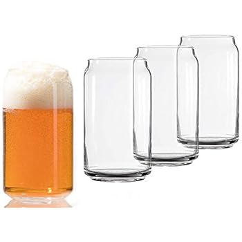 Libbey Can Shaped Beer Glass - 16 oz - 4 PACK w/Pourer
