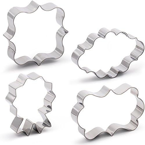 Kayaso Plaque Cookie Cutter Set, Stainless Steel, 4 PC (Plaque Frame Set)
